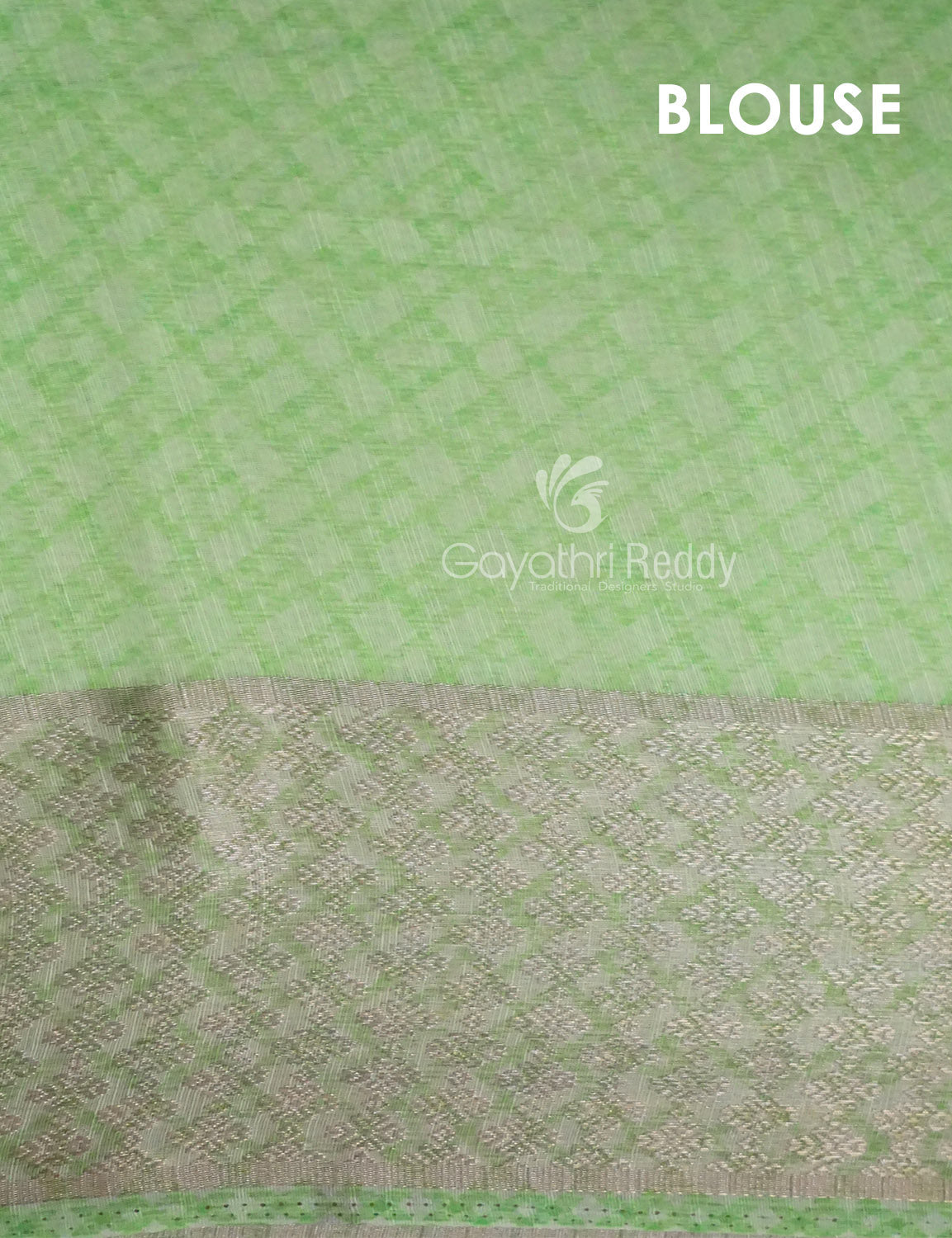 Shades of Green with Floral Design Semi Chanderi Saree By Gayathri Reddy Designer Studio | Grocsy