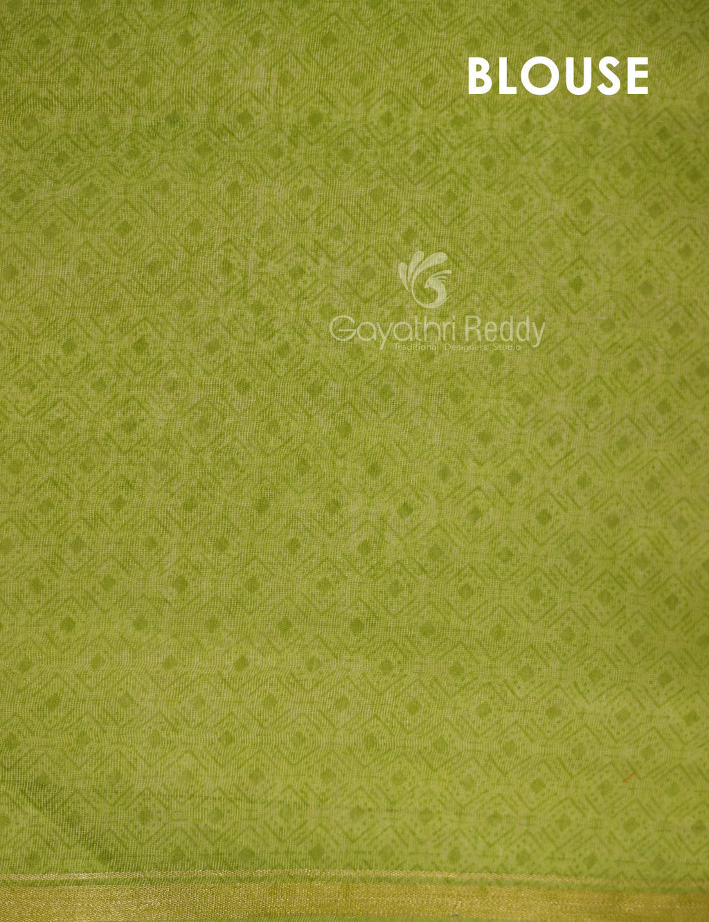Shades of Light Apple Green And Light Mehndi Green Colour Blouse Ikat Design Semi Chanderi Saree By Gayathri Reddy Designer Studio | Grocsy