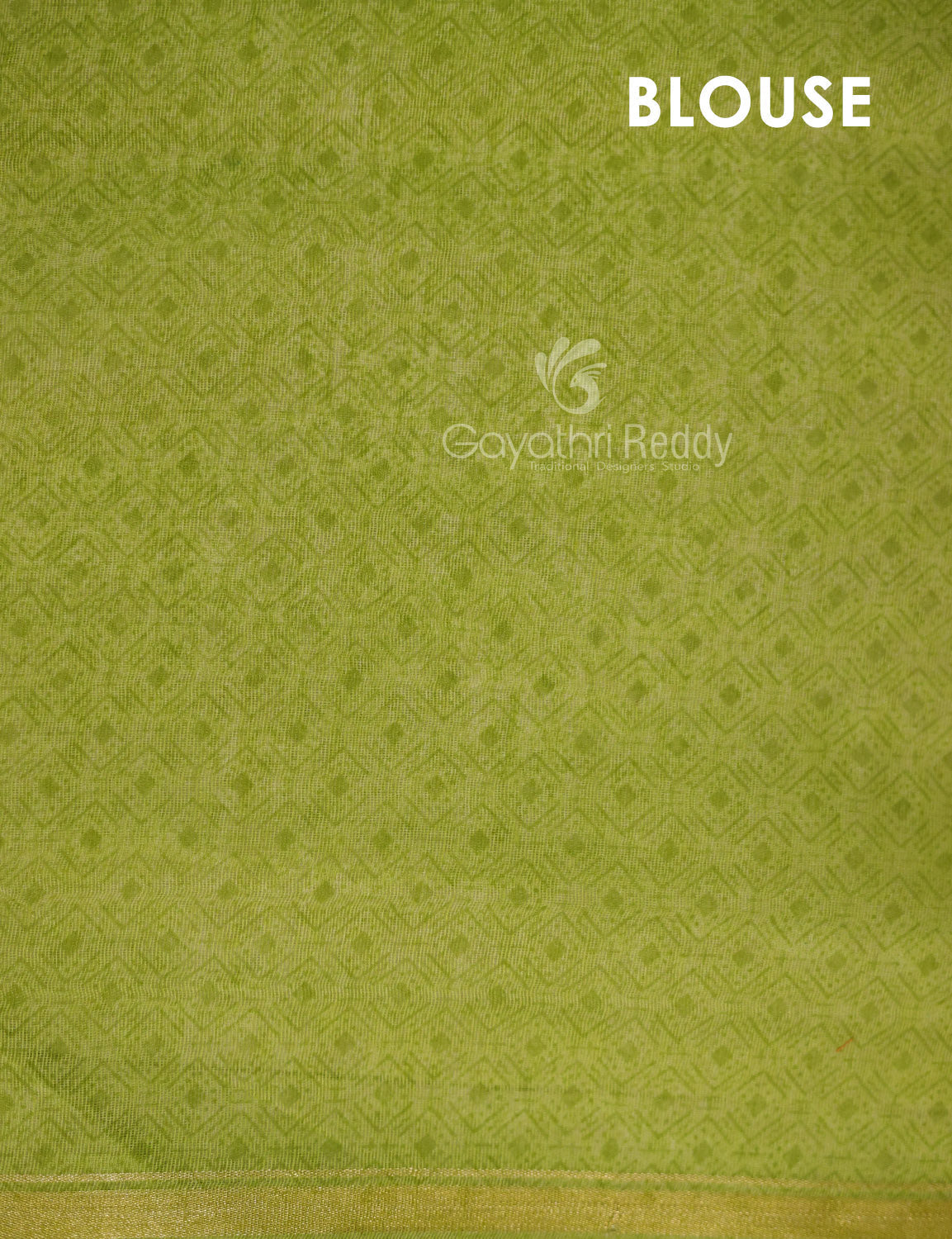 Shades of Light Apple Green And Light Mehndi Green Colour Blouse Ikat Design Semi Chanderi Saree By Gayathri Reddy Designer Studio | Grocsy