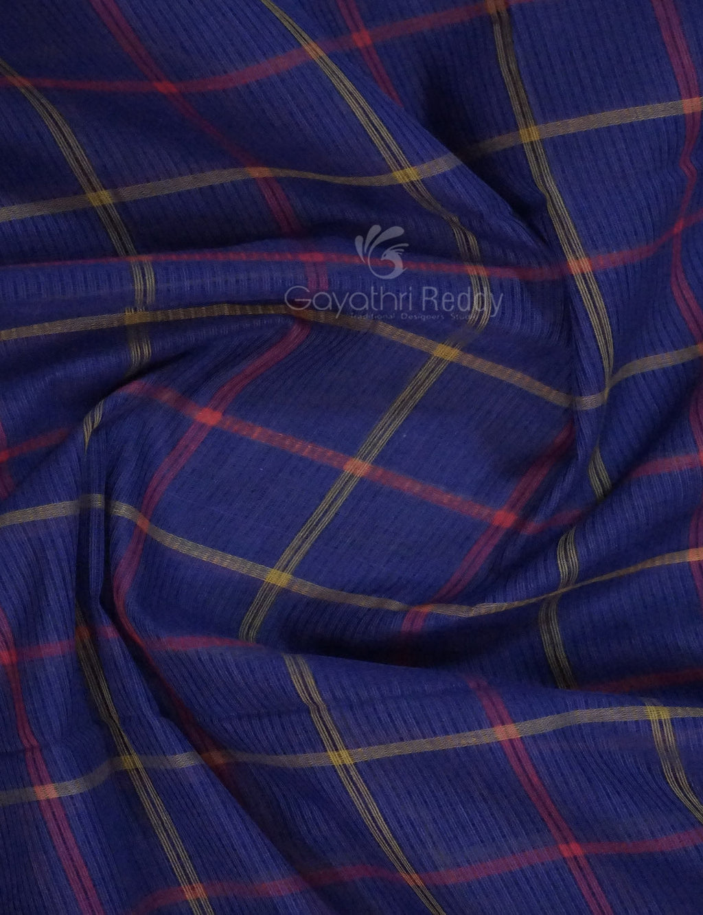 Dual Shade of Navy Blue And Magenta Pure Mangalgiri Cotton By Gayathri Reddy Designer Studio | Grocsy