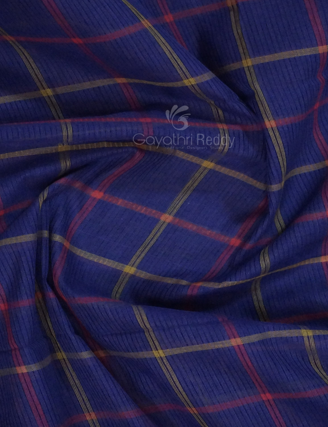 Dual Shade of Navy Blue And Magenta Pure Mangalgiri Cotton By Gayathri Reddy Designer Studio | Grocsy