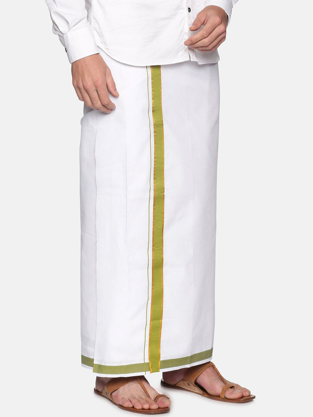 Sethukrishna Men White Solid Cotton Regular Dhoti | Grocsy