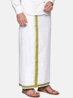 Sethukrishna Men White Solid Cotton Regular Dhoti | Grocsy