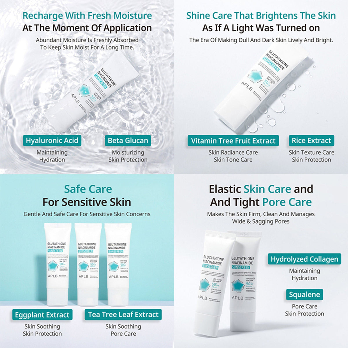 APLB Glutathione Niacinamide Sunscreen SPF 50+ PA++++ | Grocsy