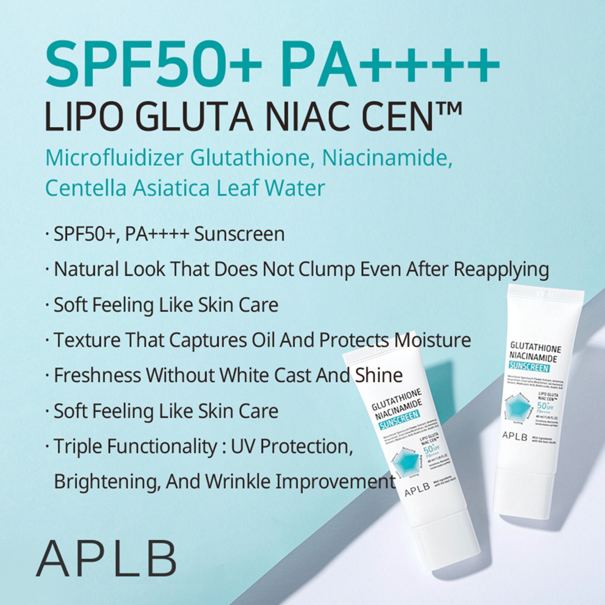 APLB Glutathione Niacinamide Sunscreen SPF 50+ PA++++ | Grocsy