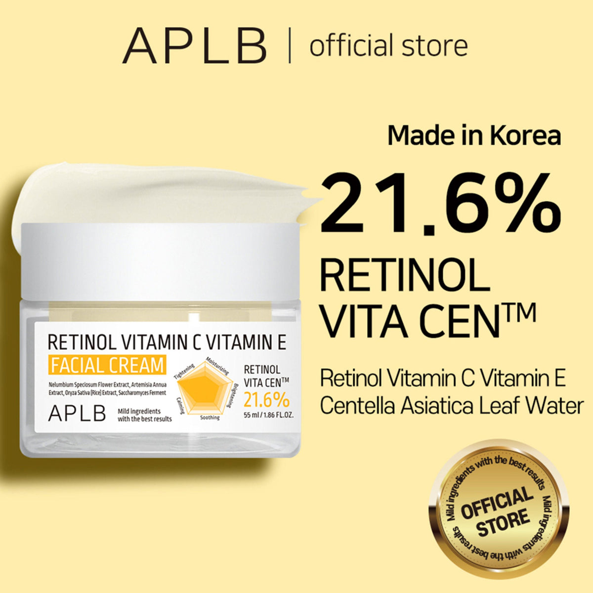 APLB Retinol Vitamin C Vitamin E Facial Cream | Grocsy