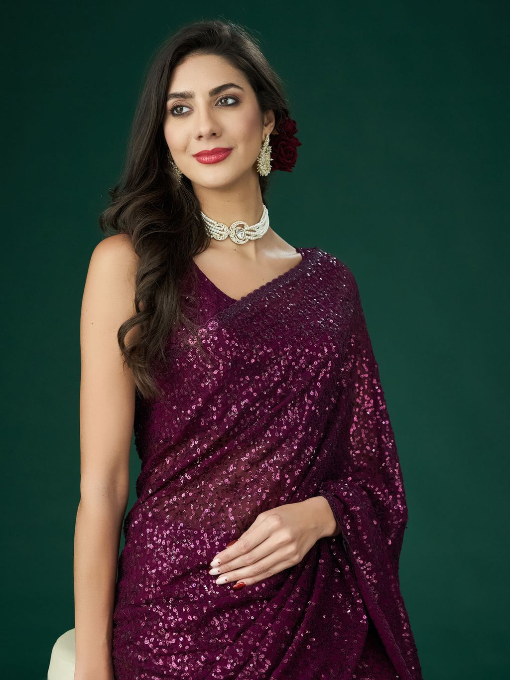 kasee Embellished Sequinned Saree | Grocsy