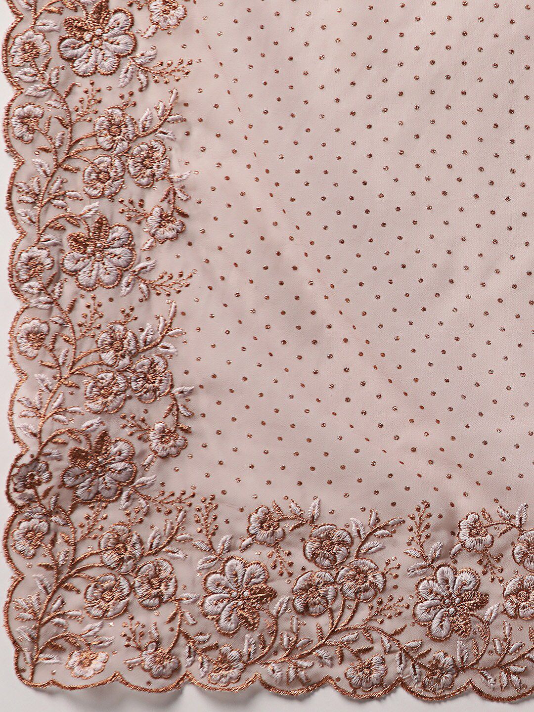 kasee Mauve Polka Dots Embroidered Saree | Grocsy