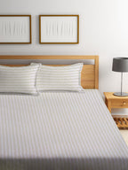 KLOTTHE Abstract-Printed 300TC Fitted King Bedsheet With 2 Pillow Covers | Grocsy