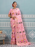 Shree Shyam Fashion Light Pink Silk Saree | Grocsy