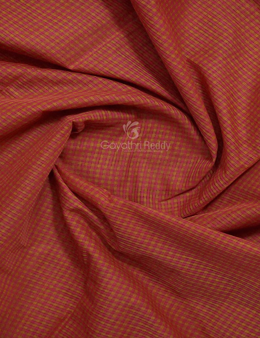 Dual Shades of Tomato Red Pure Magalgiri Cotton Saree By Gayathri Reddy Designer Studio | Grocsy