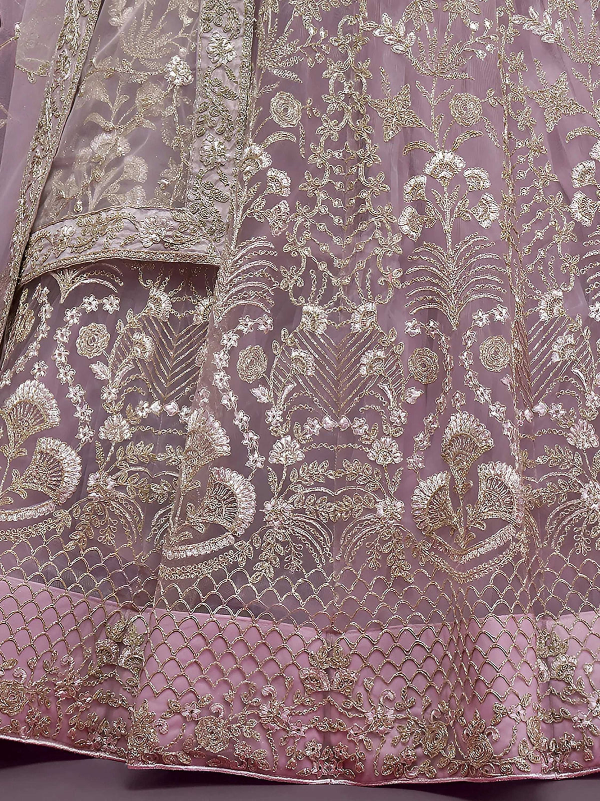 Tulsi Art Exquisite Lilac Dori Work Soft Net Occasion Wear Lehenga Choli | Grocsy