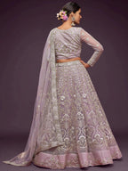 Tulsi Art Exquisite Lilac Dori Work Soft Net Occasion Wear Lehenga Choli | Grocsy