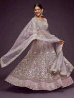 Tulsi Art Exquisite Lilac Dori Work Soft Net Occasion Wear Lehenga Choli | Grocsy