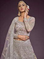 Tulsi Art Stunning Mauve Dori Work Soft Net Party Wear Lehenga Choli | Grocsy