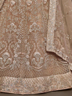 Tulsi Art Gorgeous Beige Embroidered Soft Net Occasion Wear Lehenga Choli | Grocsy