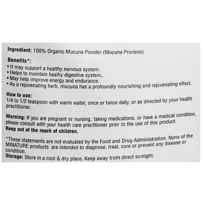Minature Mucuna Organic Powder | Grocsy