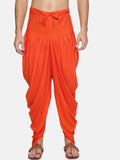 Sethukrishna Men Orange Solid Dhoti Pants | Grocsy