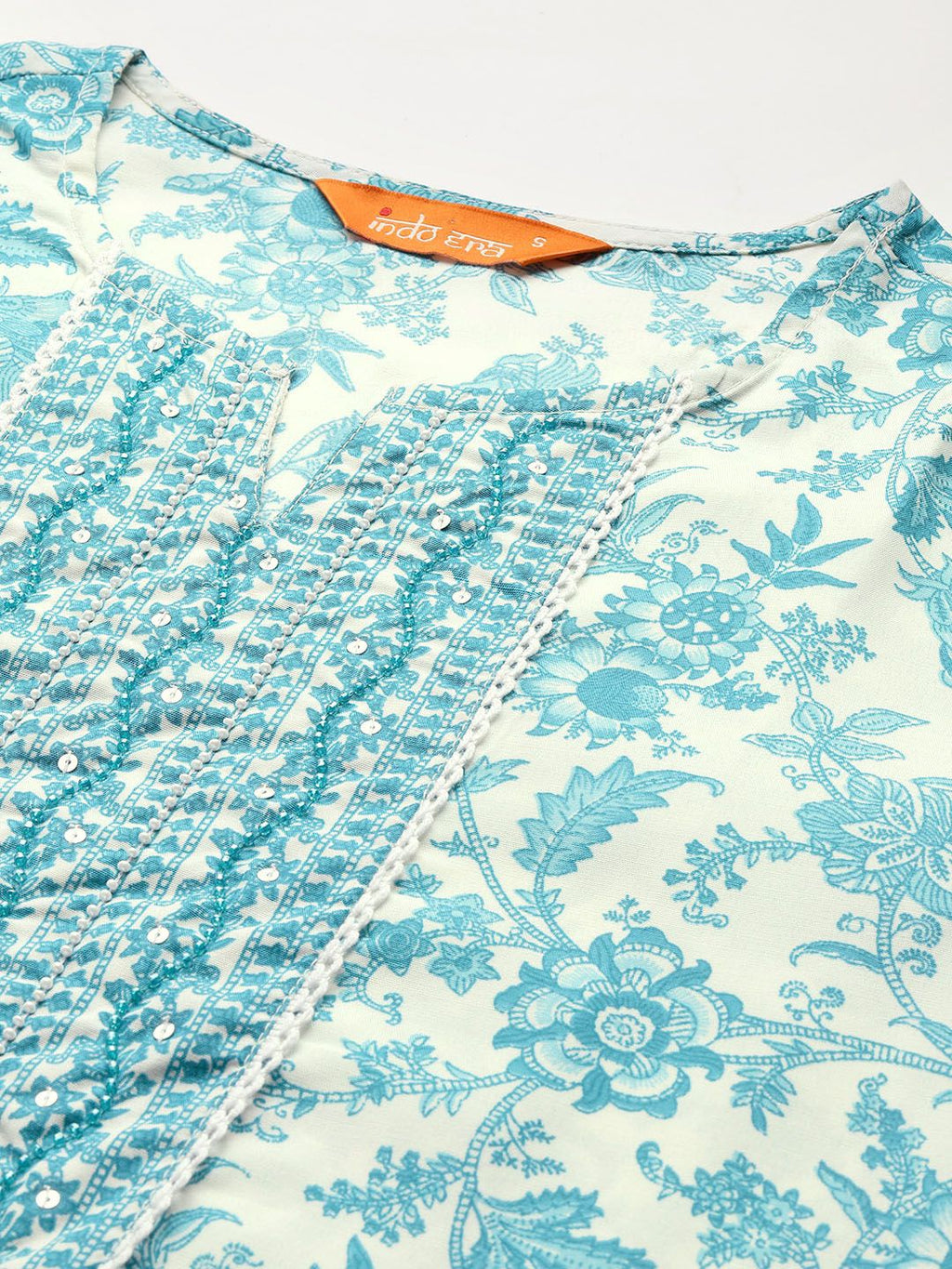 Indo Era Floral Printed Kurta with Trousers & Dupatta | Grocsy
