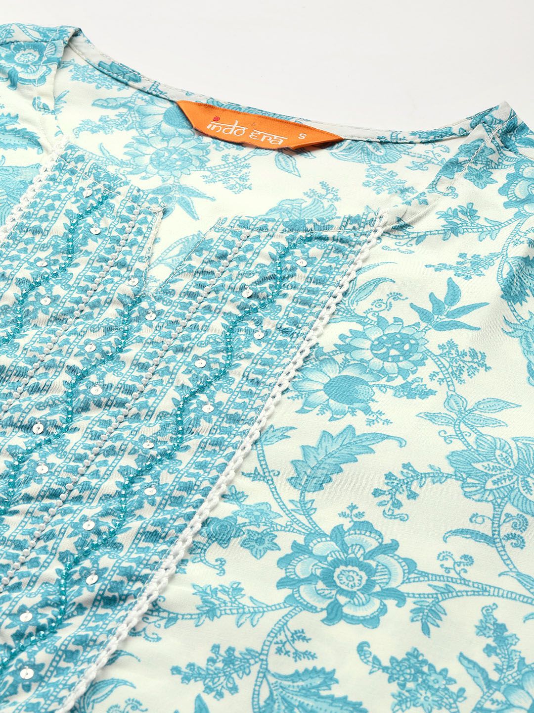 Indo Era Floral Printed Kurta with Trousers & Dupatta | Grocsy