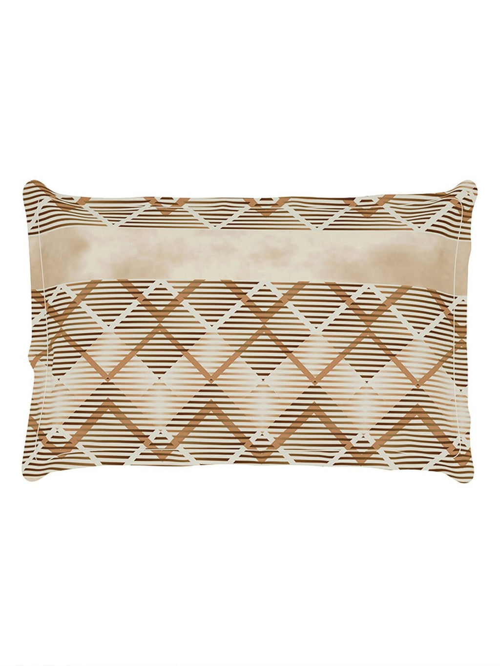 Story@home Brown & White Striped Microfiber 180 TC Bedsheet With Pillow Cover | Grocsy