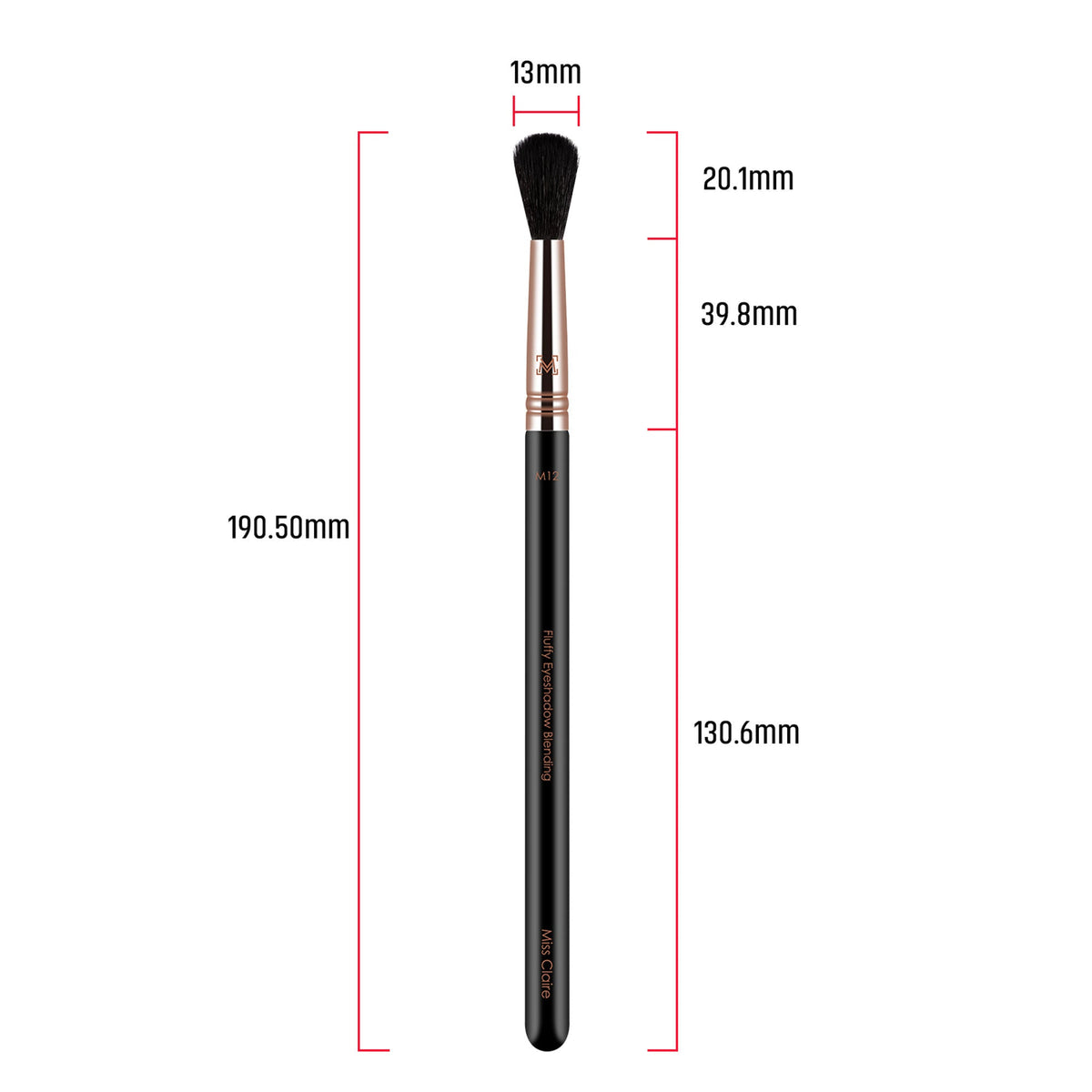 Miss Claire M12 - Fluffy Eyeshadow Blending Brush (Black) - Rose Gold | Grocsy