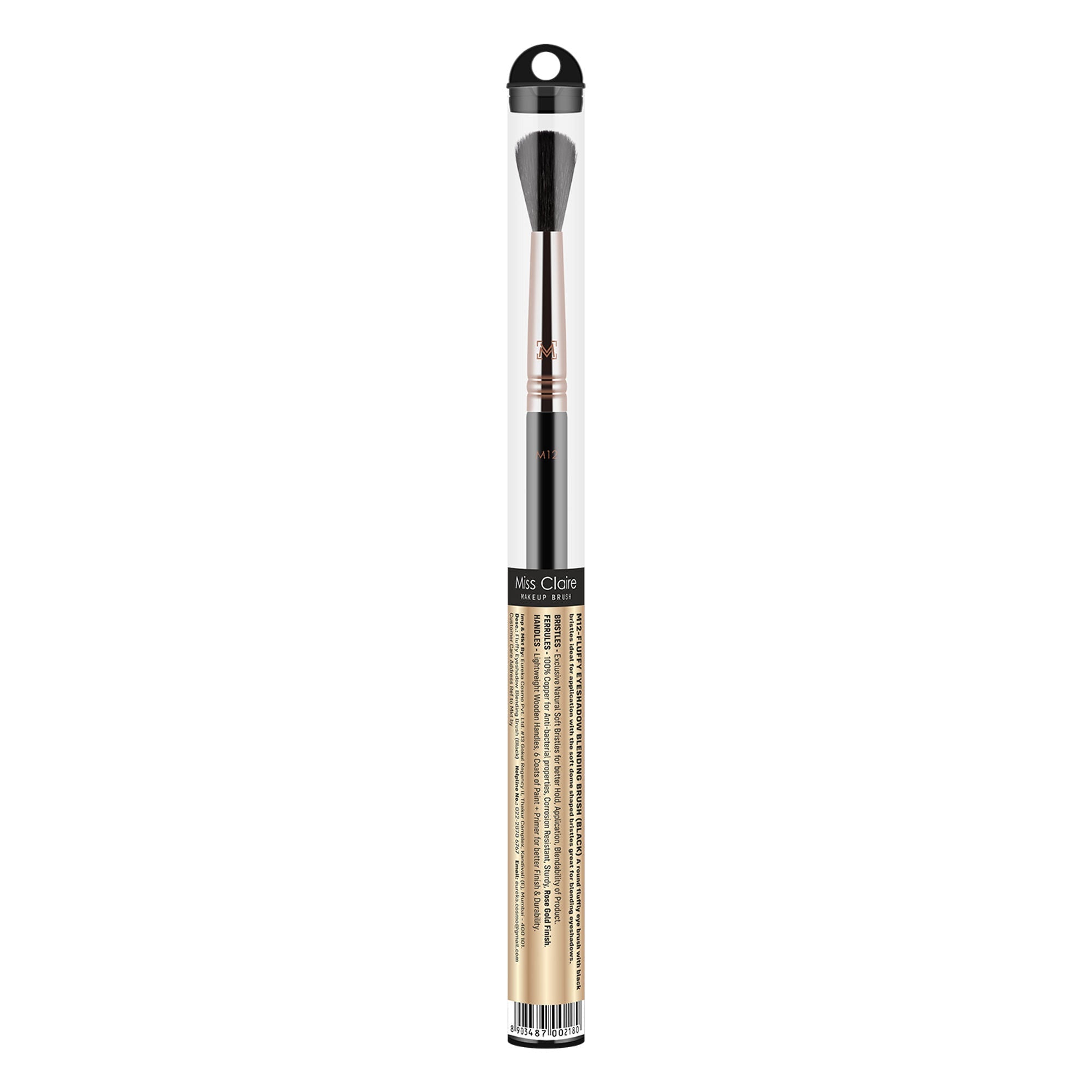 Miss Claire M12 - Fluffy Eyeshadow Blending Brush (Black) - Rose Gold | Grocsy