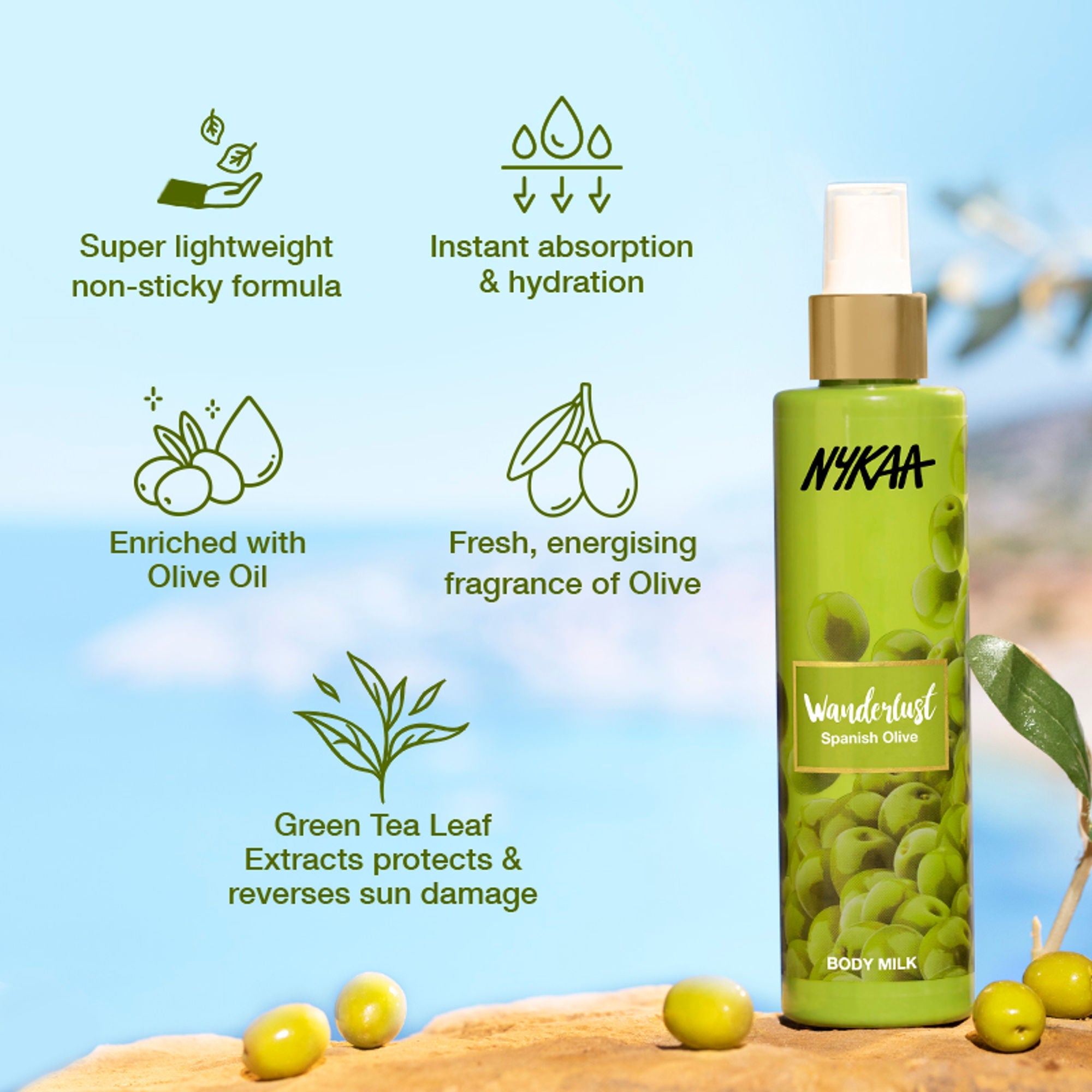 Wanderlust Spanish Olive Body Milk | Grocsy
