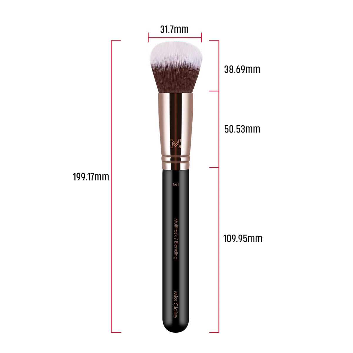 Miss Claire M1 - Multitask/Blending Brush - Rose Gold | Grocsy