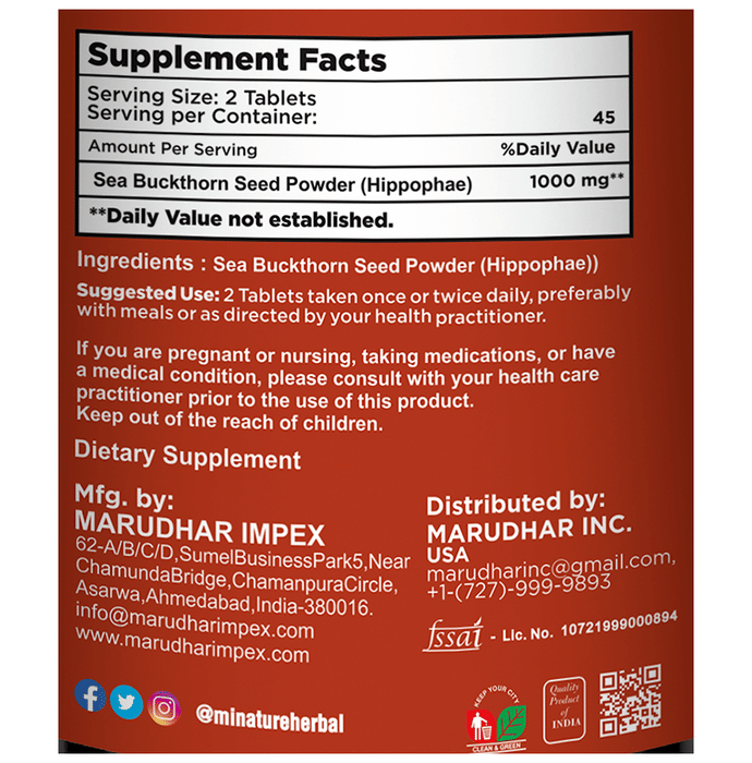 Minature Sea Buckthorn Seed Tablets | Grocsy