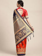 Saree Mall Ethnic Motifs Printed Half & Half Art Silk Sarees | Grocsy