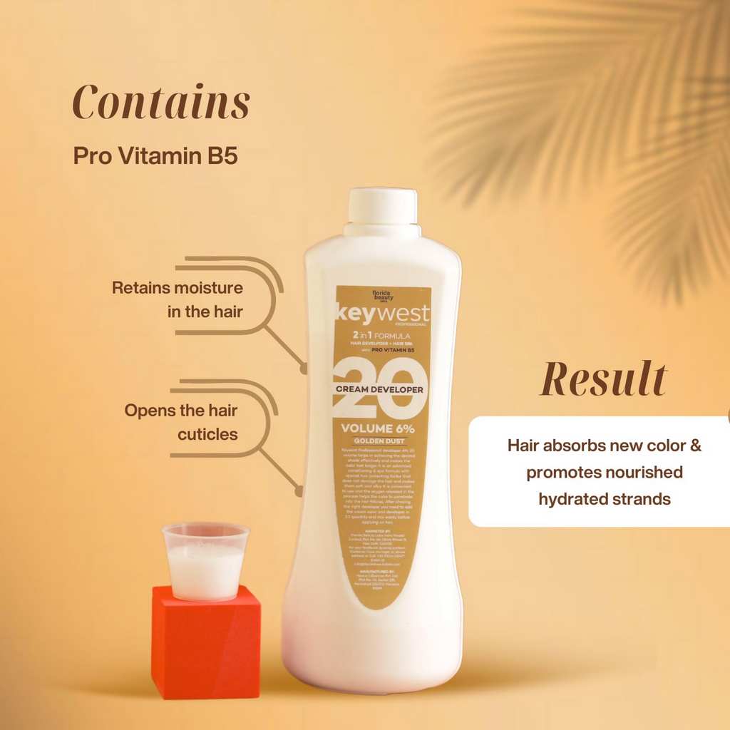 Keywest Professional Hair Color Developer Volume 6% With Pro Vitamin B5 | Grocsy