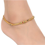 AanyaCentric Gold-Polished Traditional Anklets Payal - Classic and Stylish for Women and Girls | Grocsy
