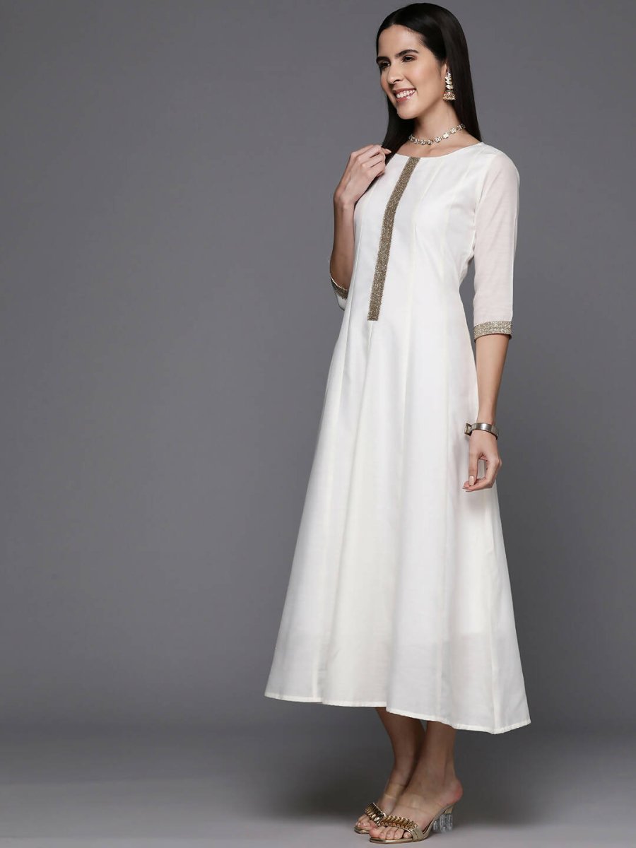 Ahalyaa Women's Traditional wear Ethnic Dress - Off White | Grocsy