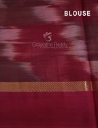 Dual Shades of Bottle Green And Maroon Mangalagiri Ikkat Cotton Saree By Gayathri Reddy Designer Studio | Grocsy