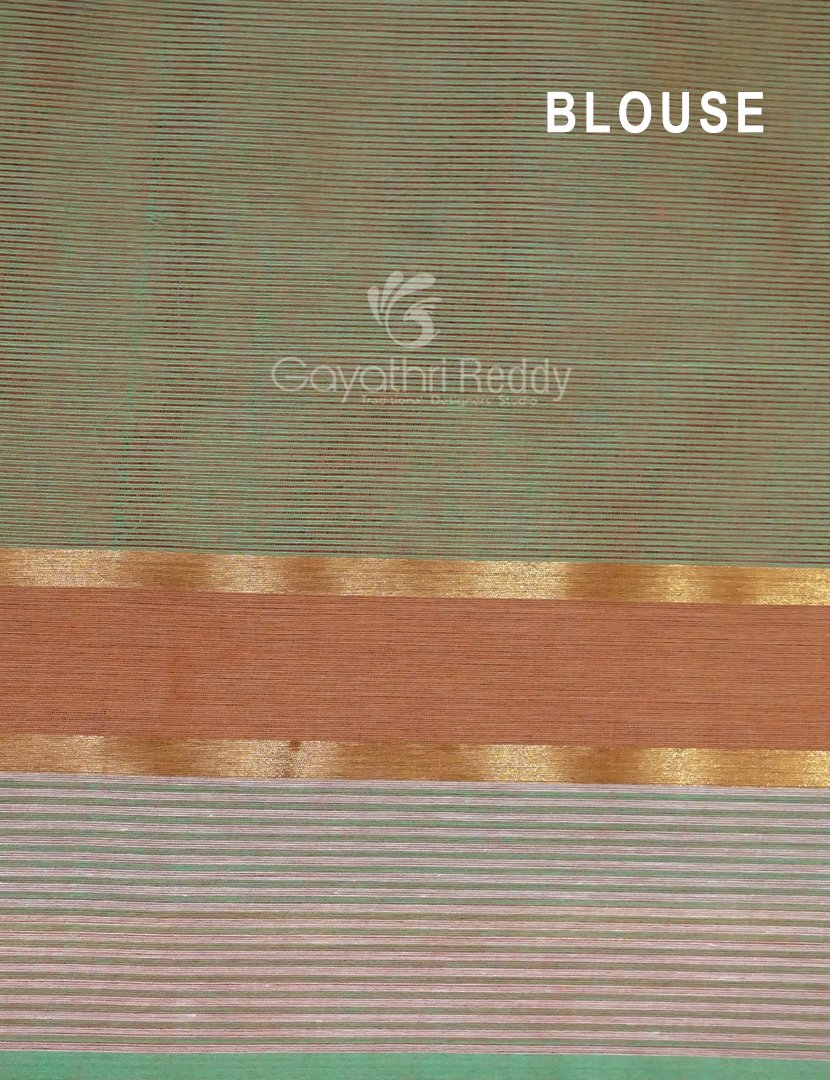 Dual Shades of Rama Green Pure Mangalgiri Cotton By Gayathri Reddy Designer Studio | Grocsy