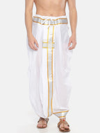 Sethukrishna Men White Solid Pocket Dhoti Pant | Grocsy