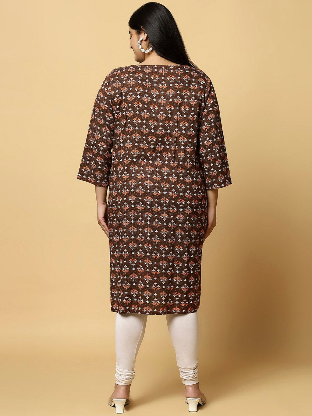 Sztori Plus Size Ethnic Motifs Printed Pure Cotton Kurta | Grocsy