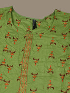HERE&NOW Green & Maroon Ethnic Motifs Printed A-Line Kurta | Grocsy