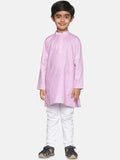 Sethukrishna Boys Purple Pure Cotton Kurta with Pyjamas | Grocsy