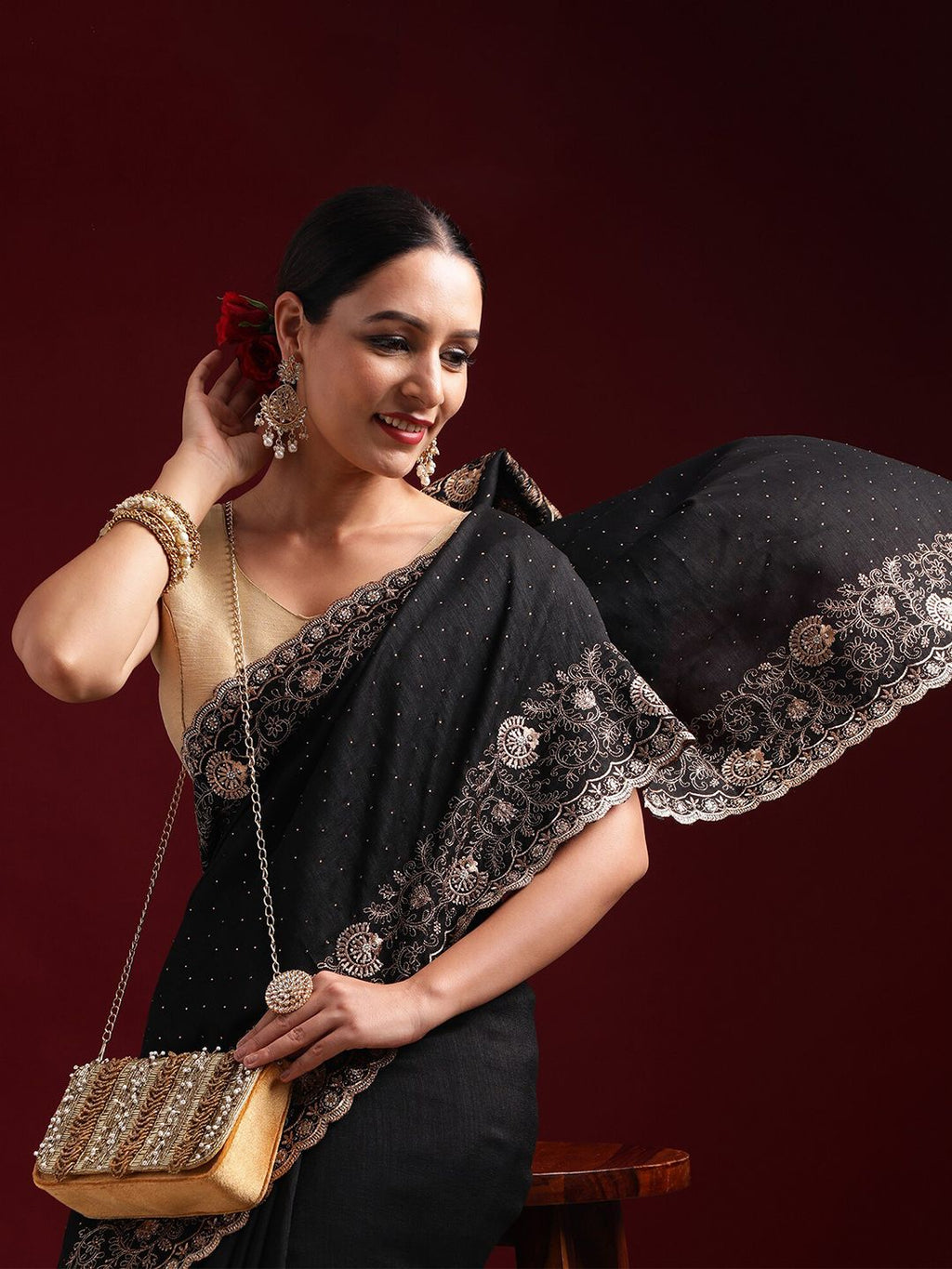 kasee Embellished Embroidered Saree | Grocsy