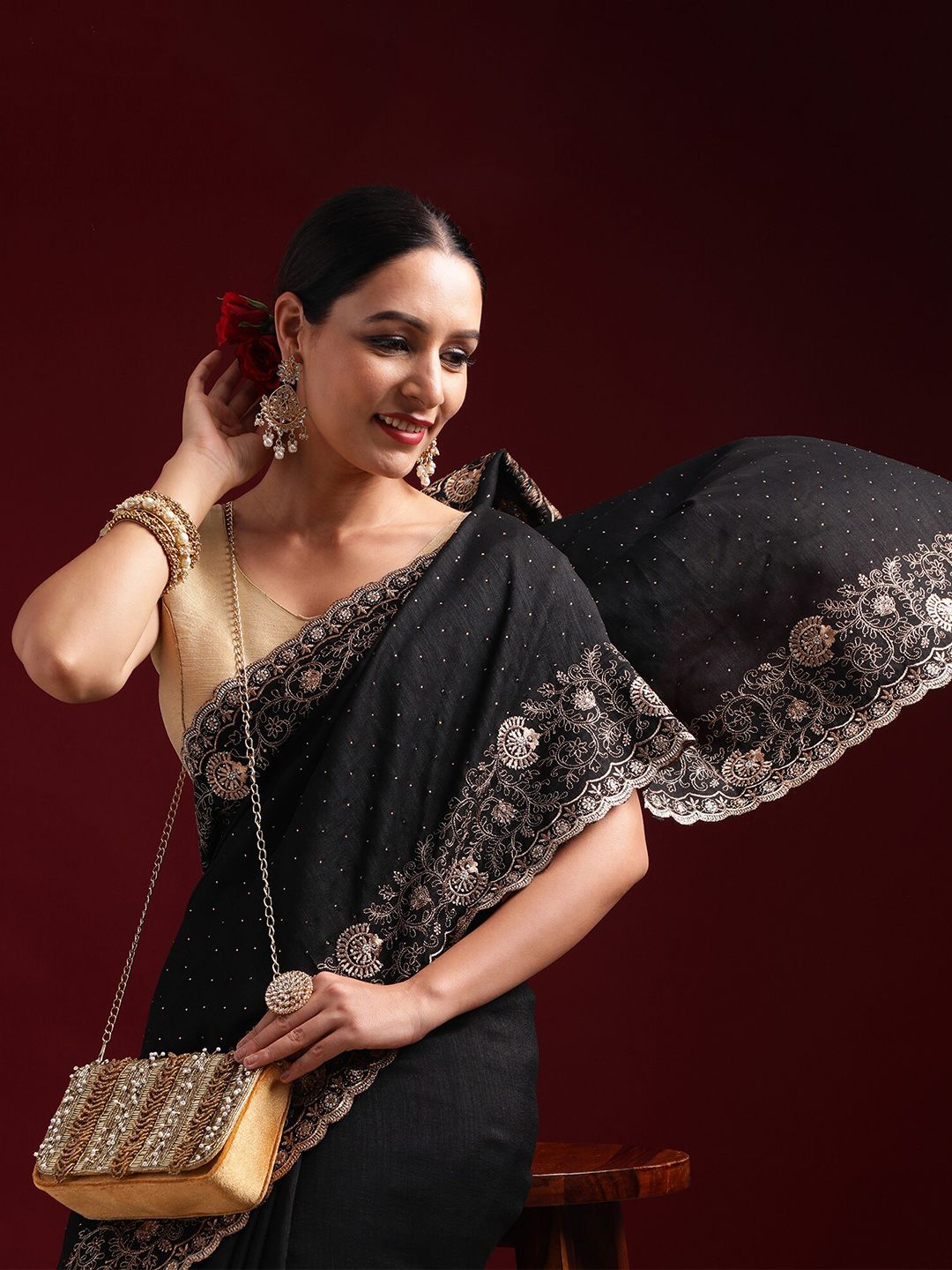 kasee Embellished Embroidered Saree | Grocsy