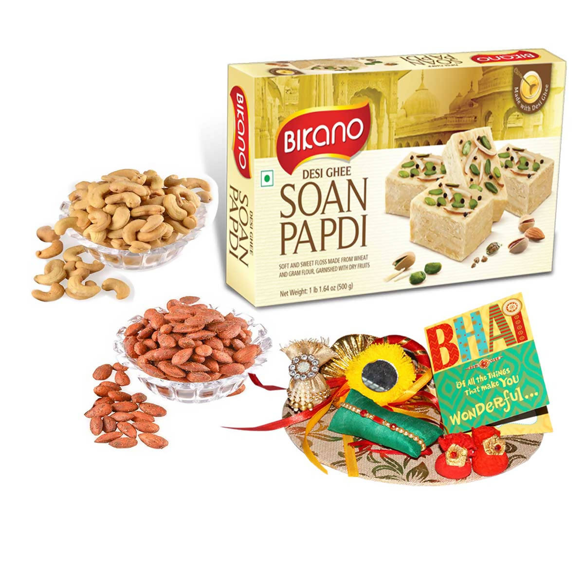 Bikano Soan Papdi and Dryfruits Rakhi Gifts | Grocsy