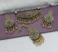 Joban Fashion Tealblue Alloy Choker Set | Grocsy