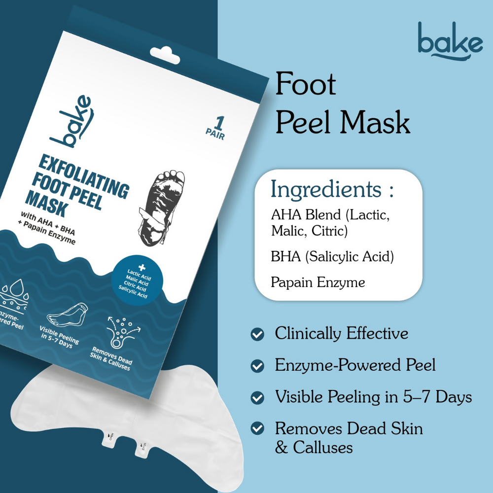 Bake AHA + BHA Peeling & Exfoliating Foot Mask | Grocsy