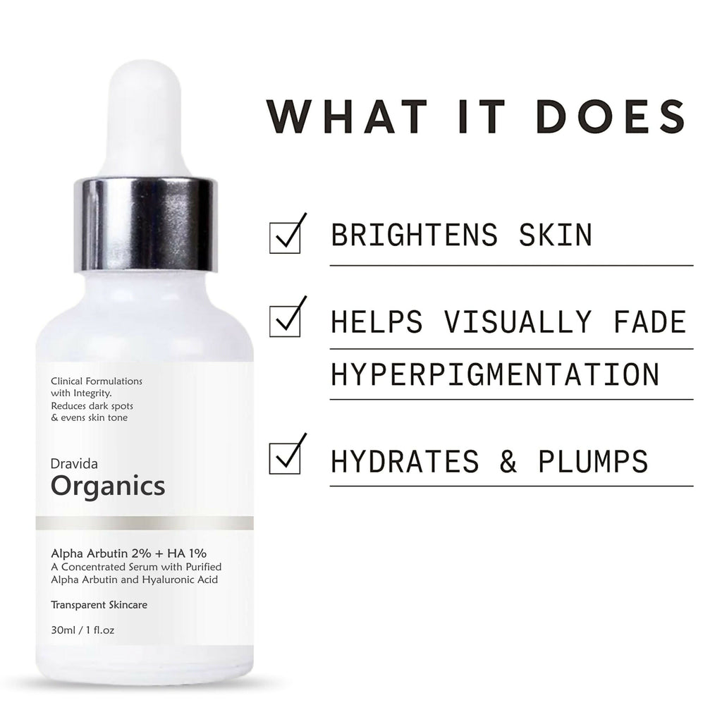 Dravida Organics Alpha Arbutin Face Serum | Grocsy