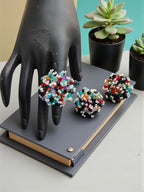 Inhanns Rangmani Crystal Duo – Adjustable Ring + Statement Earrings Set - Multicolor 1 | Grocsy