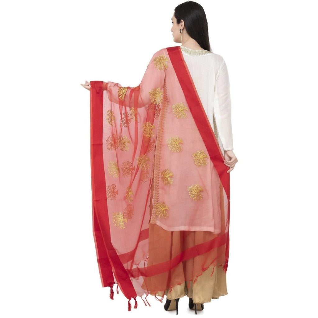 A R Silk Tissue Zari Emb. Fancy Dupatta Mehroon Color Dupatta or Chunni | Grocsy