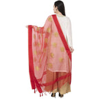 A R Silk Tissue Zari Emb. Fancy Dupatta Mehroon Color Dupatta or Chunni | Grocsy