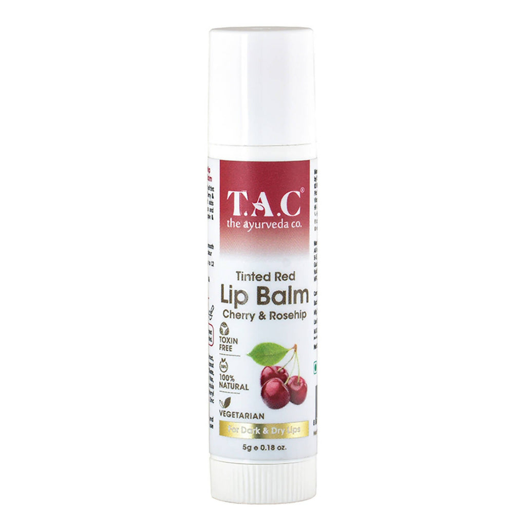 TAC - The Ayurveda Co. Tinted Cherry & Roship Vegan Lip Balm | Grocsy